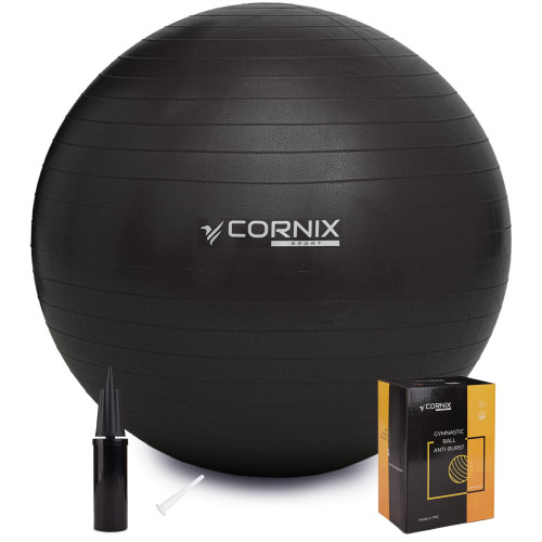 Фитбол  Cornix 55 cm Anti-Burst XR-0014 Black - фото №6